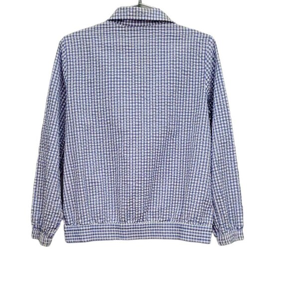❤️275 The Tog Shop Gingham Seersucker Zip Up Light Jacket - Picture 4 of 8